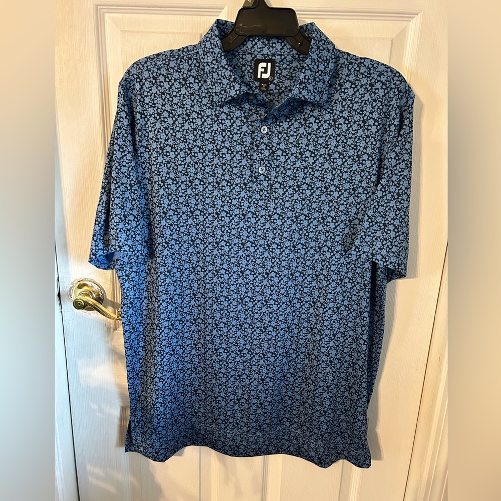 FootJoy Painted Floral Lisle Self Collar - Navy